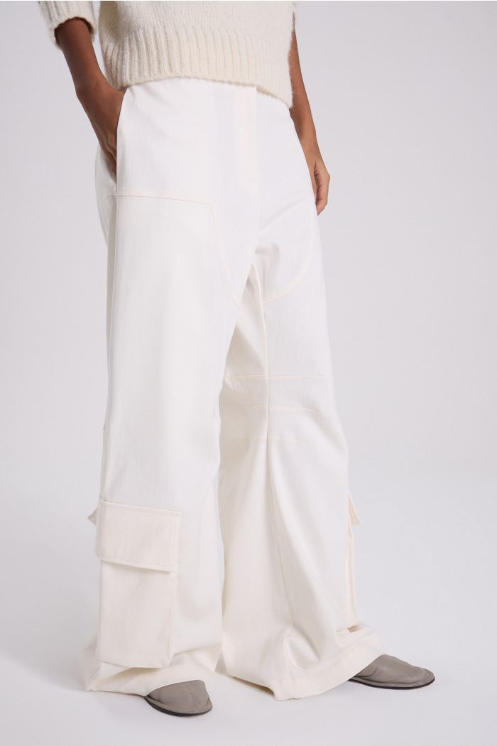 PANTALON CARGO CAPRICORNIO OFF WHITE