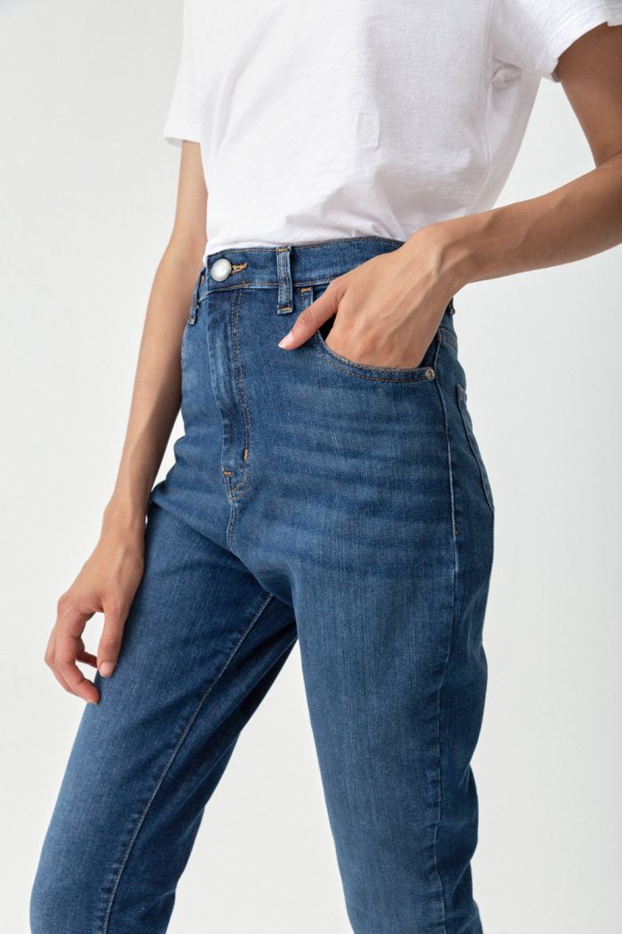 MOM FIT TARTAN AZUL AZUL