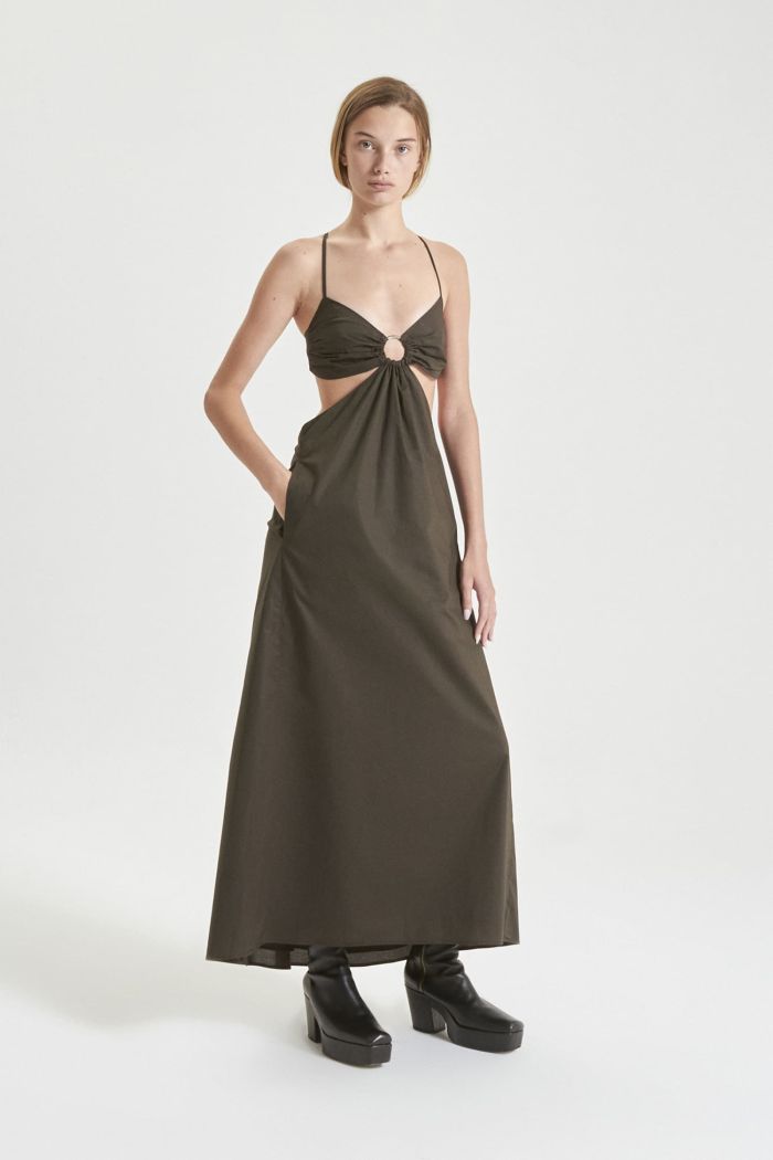 VESTIDO STRAPLESS ANTOINE PLOMO