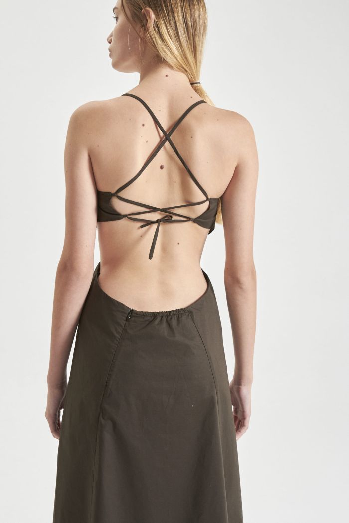 VESTIDO STRAPLESS ANTOINE PLOMO