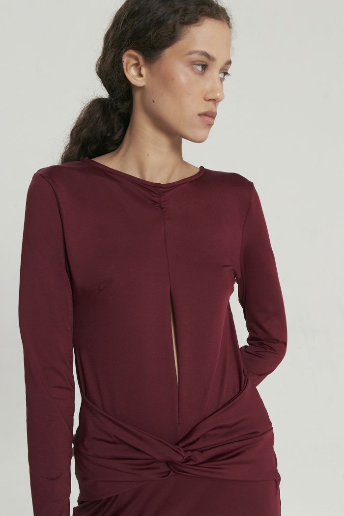 VESTIDO CORTO DARIA BORDEAUX